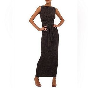 Norma Kamali-Dark Grey Snake Waist Tying Maxi Dress Size XL